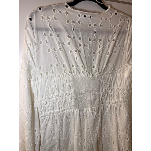 Zara White Floral Embroidered Mini Dress - Brand New - Picture 7 of 8